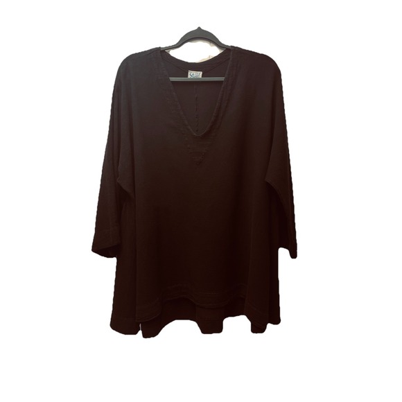 Oh My Gauze! Tops - Oh My Gauze XXL Black Cotton Tunic Blouse Gypsy Resort Beach Whimsy Gothic Flowy